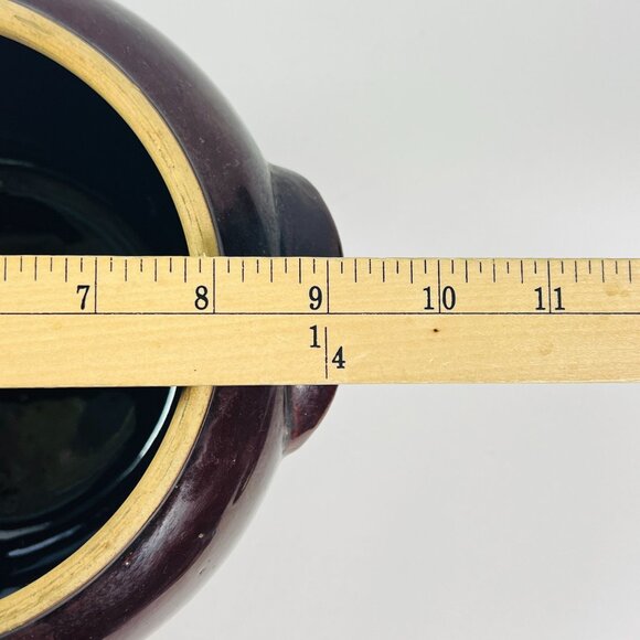 Vintage Ceramic Bean Pot With Lid & Handles Painted Floral Design USA - Picture 9 of 9